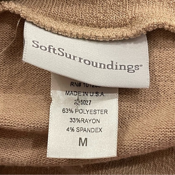 Soft Surroundings Sweater Women's Medium Cowl Neck Tan Tunic Off Shoulder Boho - Picture 6 of 10